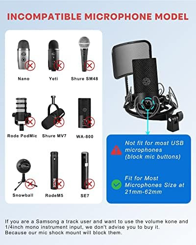 Suuntok Micrófono Shock Mount Con Filtro Pop Soporte De Para