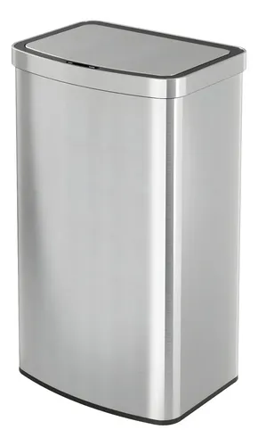 Lixeira premium automática de aço inox com sensor, 50 litros