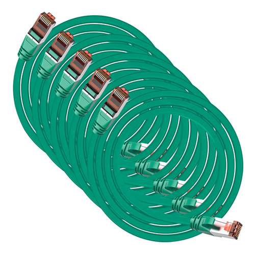 Cable Ethernet, Mxenp-005, 5pzas, 3m, Verde, 1gbps, Cat6, Rj