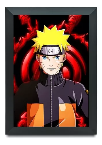 Quadro Decorativo Naruto e Sasuke Animes c/ Moldura e Vidro