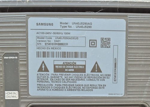 Samsung Smart Tv 40'' Negro Pantalla Dañada (Usado)
