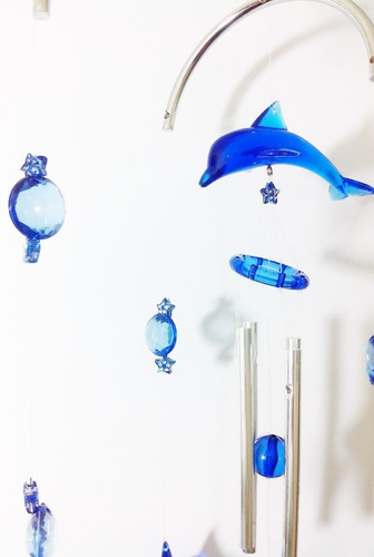 Imagem 5 de 6 de Sino Dos Ventos Golfinho Com Arcos Em Resina Feng Shui Novo