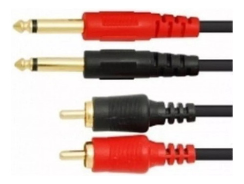 Extension 2 Plug Mono 6.3 Mm A 2 Plug Rca Dorado Kapton