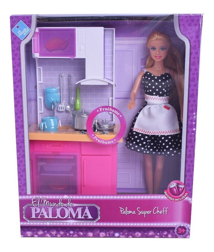 Muñeca Paloma Juego De Cocina Super Chef 