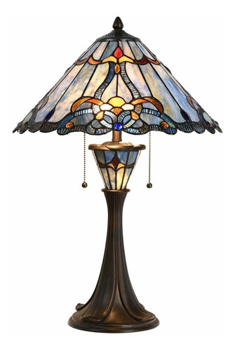 L10684 Lámpara De Mesa De Vitral Estilo Baro Tiffany C...