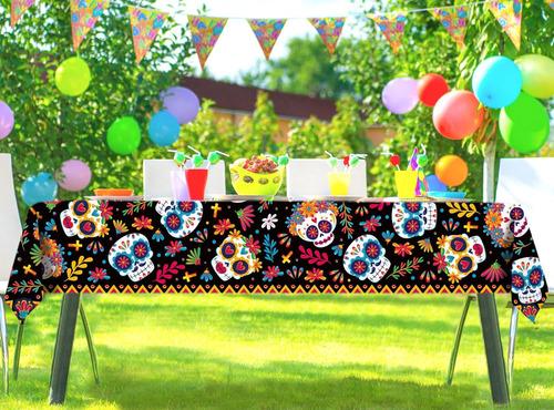 Dia De Los Muertos - Mantel Con Diseño De Calavera De Azúcar