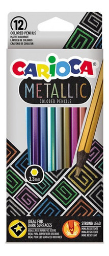 Lápices De Color Metalizados Carioca Metallic 12 Unidades