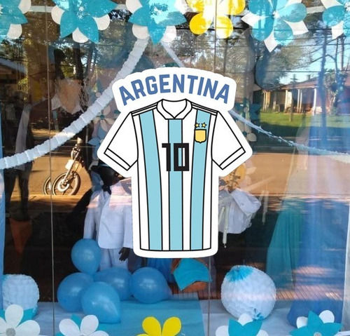 Vinilos Vidriera Mundial Argentina Messi Futbol Qatar 2022