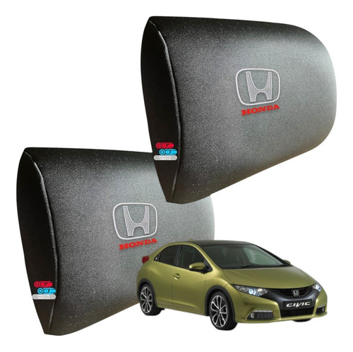 Par De Cojines Almohadillas Logo Honda Civic Coupe 2019 Plateado