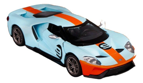 Autos Coleccion Gulf Ford Gt 2017 Escala 1:42 Color Celeste