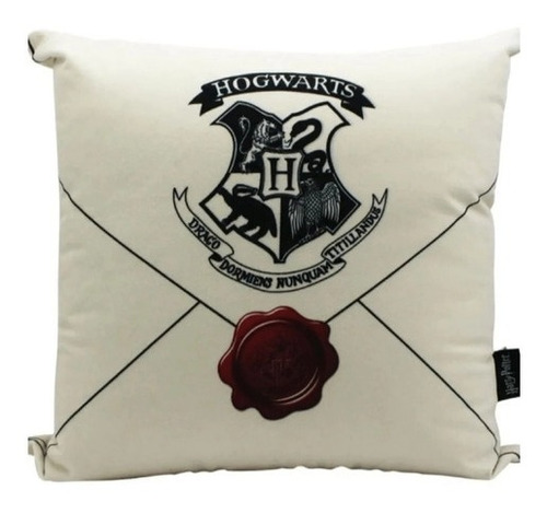 Almofada Carta Hogwarts Harry Potter Hermione Magia Bruxo Zc Cor Bege