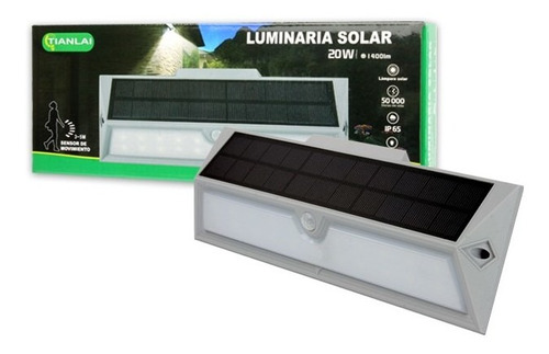 Lampara Solar Exterior Sensor 20w Y Control Remoto - T2382 Color Blanco