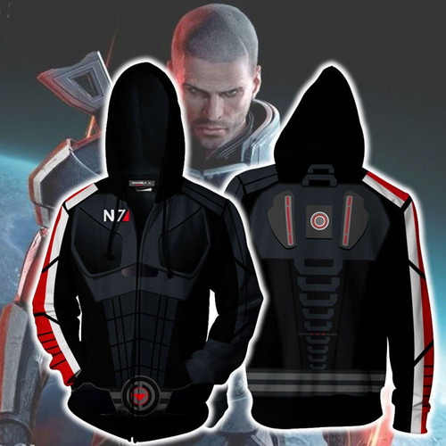 H Sudaderas De Juego Mass Effect N7 Chamarras Con Cremallera