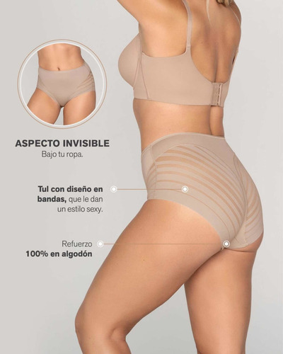 Imagen 7 de 7 de Panty Faja Control Moderado De Abdomen Y Bandas De Tul