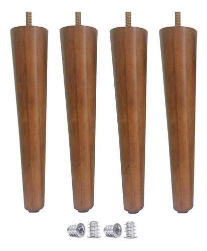 4 Pé Palito 25cm Claro + 4 Bucha