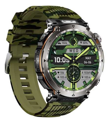 Reloj Inteligente Con Banda De Silicona De Camuflaje Ip68 De