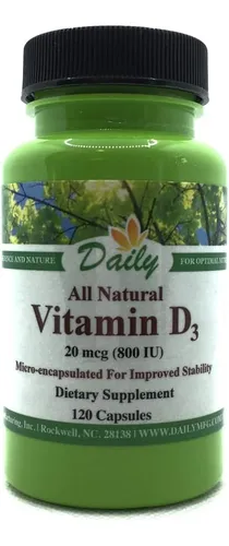 Vitamina D3 800 Ui 20 Mcg 120 Cápsulas Certificadas Kosher