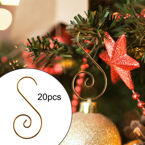 3 X 20x Ganchos De Adorno Navideño Gancho En Forma De S Oro