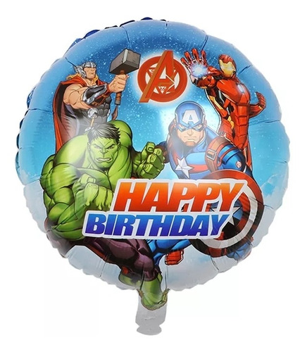 12 Globos Avengers. Incluye Varillas. 45x45 Cm