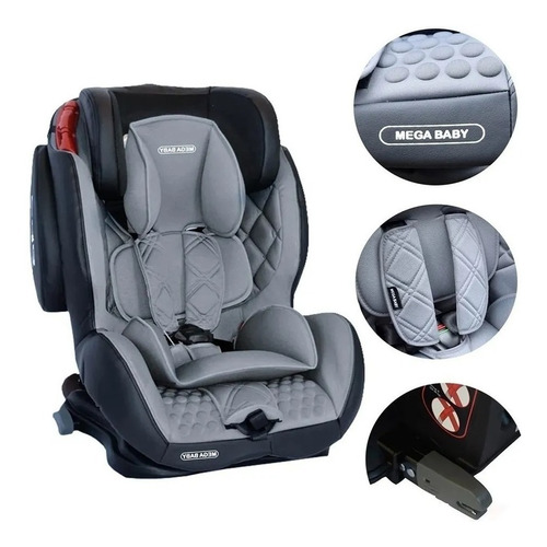 Butaca Infantil Para Auto Mega Baby Emerson Isofix Gris