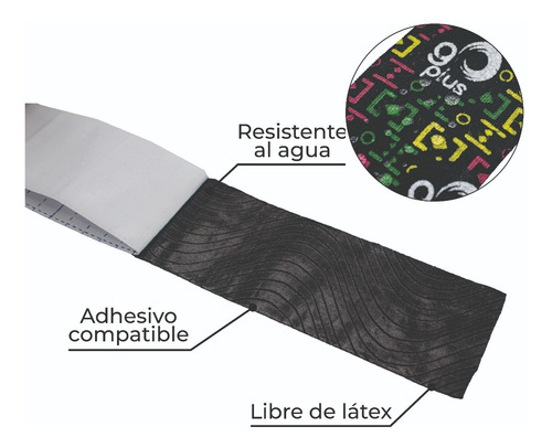 Imagen 3 de 10 de Paquete De 6 Cintas Kinesiológicas Negras Diseño Go Plus 5m