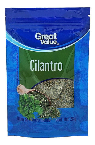 17 Pzas Hojas De Cilantro Great Value Molido 28 G