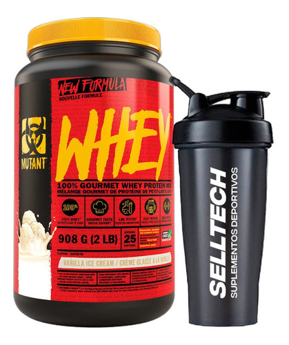 Proteína Mutant Whey 2 Lb Vainilla + Shaker