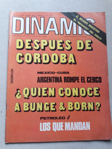 Revista Dinamis Nº 66 Marzo 1974 - Farrel - Cordoba