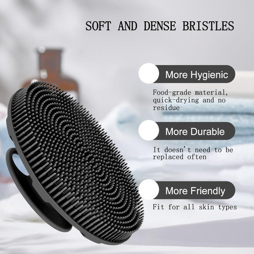 Cepillo De Ducha De Silicona Body Scrubber Innerneed Black