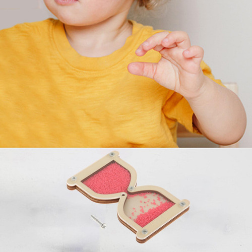 4 Kit De Tablero Ocupado De Reloj De Arena De Madera Rosa