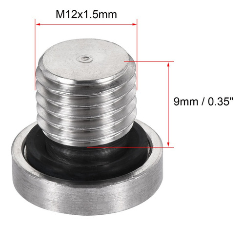 X 2 Tapa De Acero M12x1.5 Para Tubo Conector Rosca Macho Hex