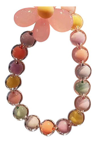 2 Correa Para La Muñeca Con Cordón Cuentas De Color Rosa