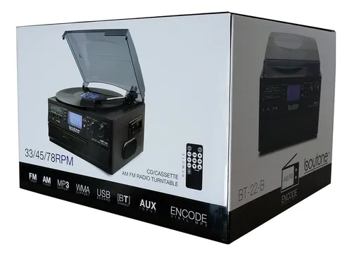 Boytone Bt-22b, Tocadiscos Bluetooth, Radio Am/fm, Cassette.