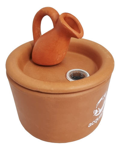 Fonte Bebedouro Acquapet Cerâmica Jarra 2l Marrom N2 Cor Laranja