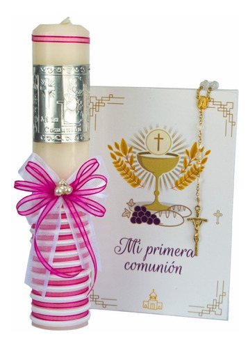 Imagen 1 de 6 de Set Kit Vela Nuevo Testamento Primera Comunión Abigail Niña