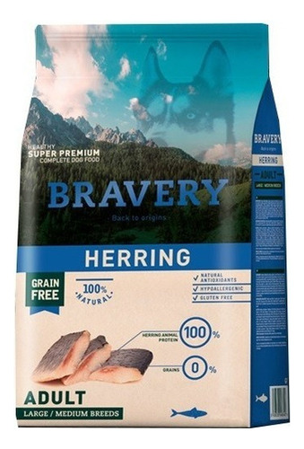 Bravery Herring Perro Adult Large/medium Breeds 4kg