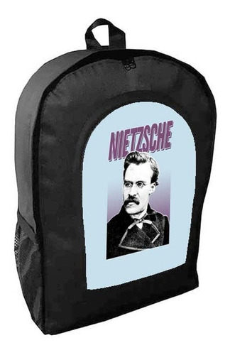 Mochila Negra Friedrich Nietzsche Bichos Mod A7