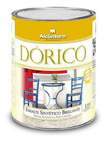 Esmalte Sintético Dórico Brillante Color 1/4 Litro Alcántara Color Ocre