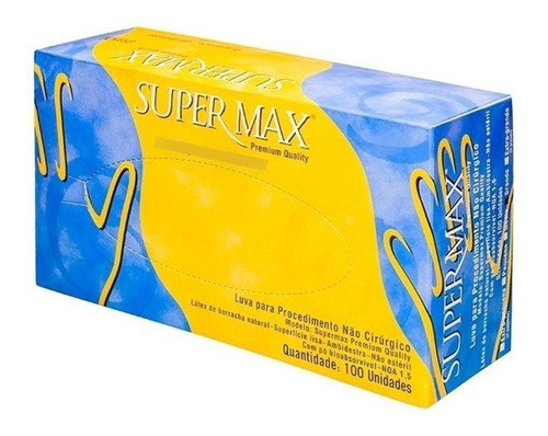 Luva Látex Procedimento C/ Pó Kit 10 Caixas 1000un Supermax Com pó Sim Cor Natural Tamanho M Unidades por embalagem 100