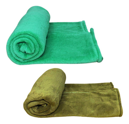 Kit 2 Mantas Pet Cor Verde E Marrom