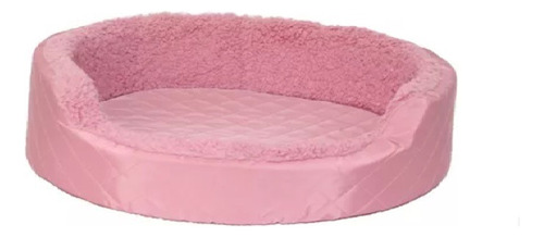 Cama Para Perros Y Gatos Bicolor, Grande, Color Rosa Diseño Capitonada