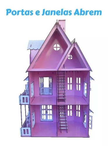 Casa Casinha Da Barbie Montada + Móveis Rosa - Colore - Casinha de