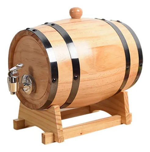 Barril De Madera Para Añejar Con Soporte, 1l 18x12,7x15cm