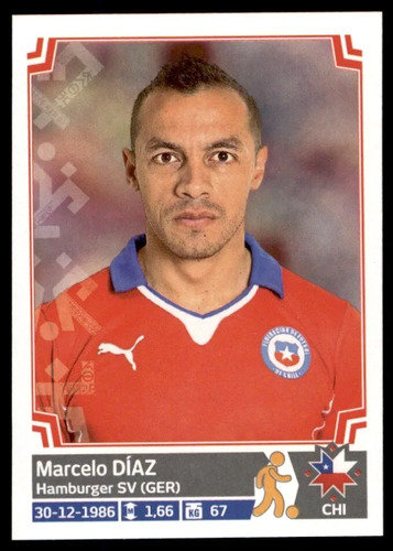 Lámina Album Copa America Chile 2015 Marcelo Diaz Reciclado