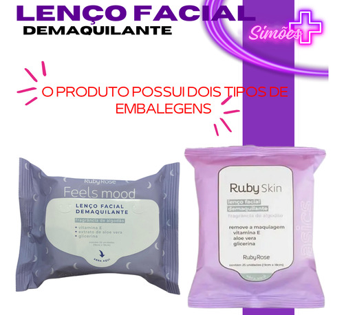 Lenço Demaquilante Umedecido De Limpeza Facial Ruby Skin