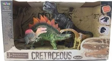 Cretaceous - 4 Dinosaurios - Marca Wabro