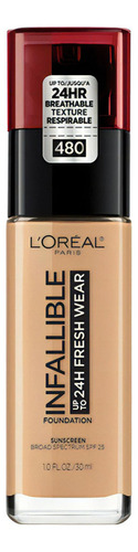 Base de maquillaje L'Oréal Paris Infallible Infallible tono 480 - radiant sand
