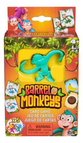 Spin Master Games, Juego De Cartas Barrel Of Monkeys, Juego De Hacer Parejas Y Memoria, Para Toda La Familia. Ideal Para Noches De Juegos, Para Niños A Partir De 4 Años.
