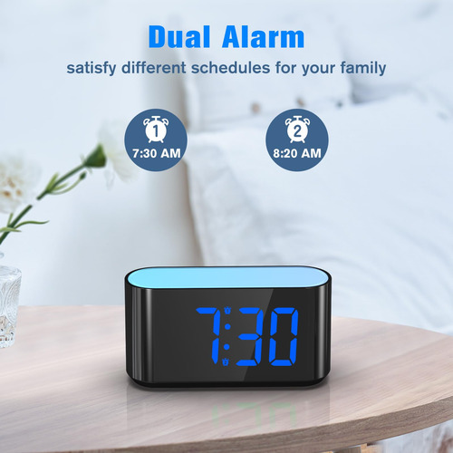 Reloj Despertador Digital Con Pantalla Grande Y Luz Nocturn