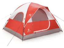 Comprar Carpa Domo Alpha Camp Para 3 Personas Impermeable Rojo